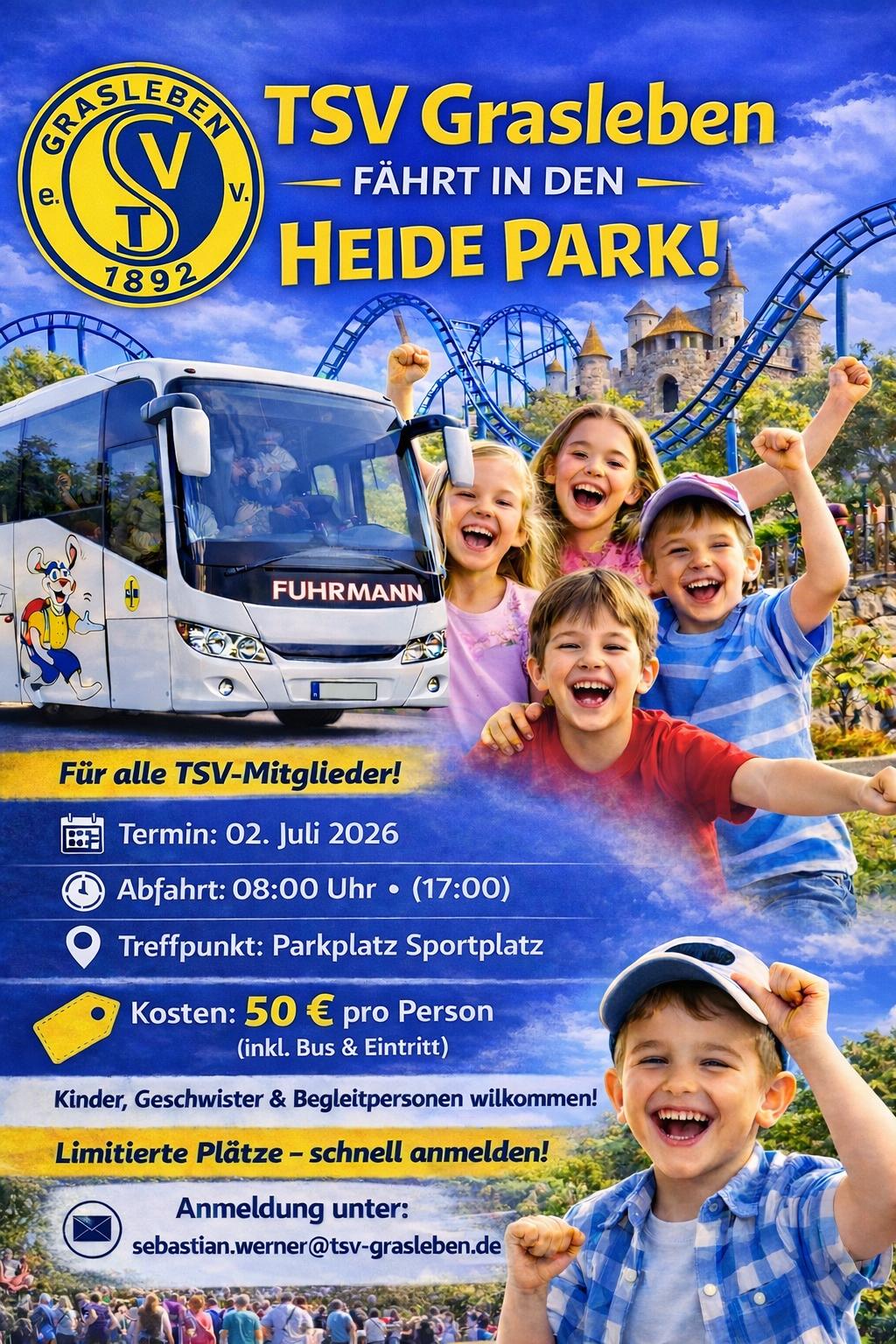 TSV fährt in den Heidepark am 2. Juli 2026